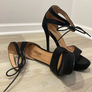 DbDk Fashion Black Strappy Heels